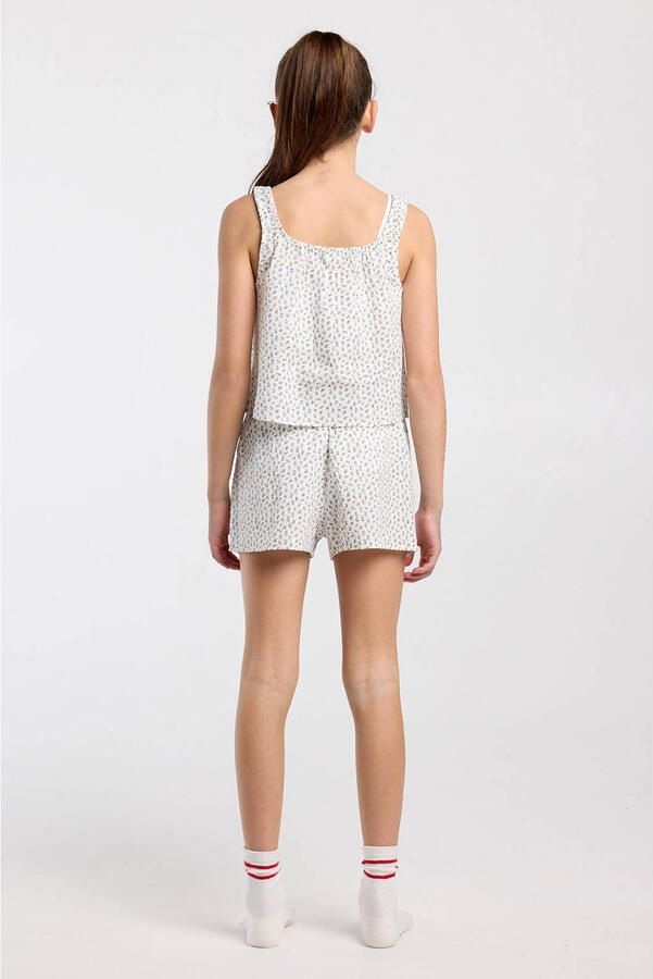 America Today pyjamashort ecru blauw - Foto 3