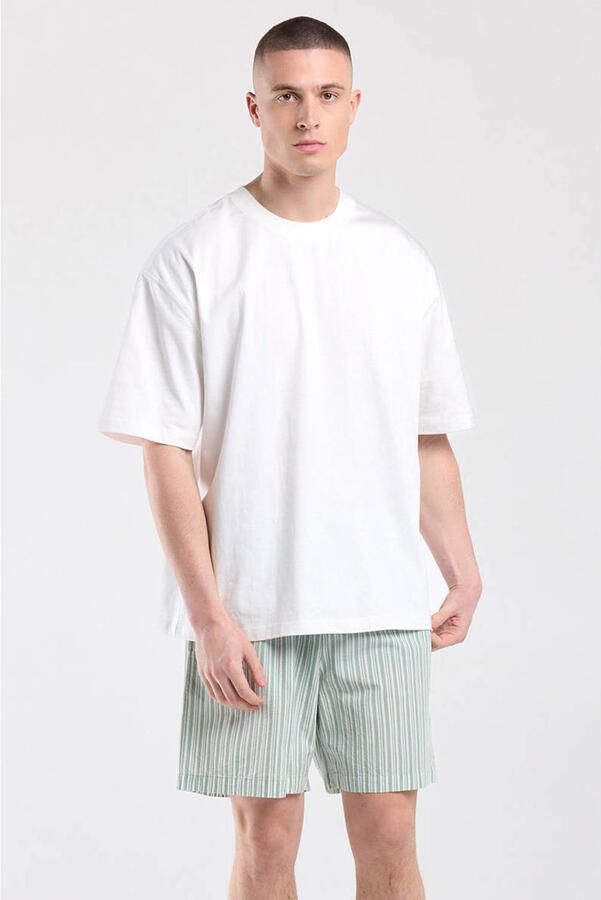 America Today pyjamashort groen wit