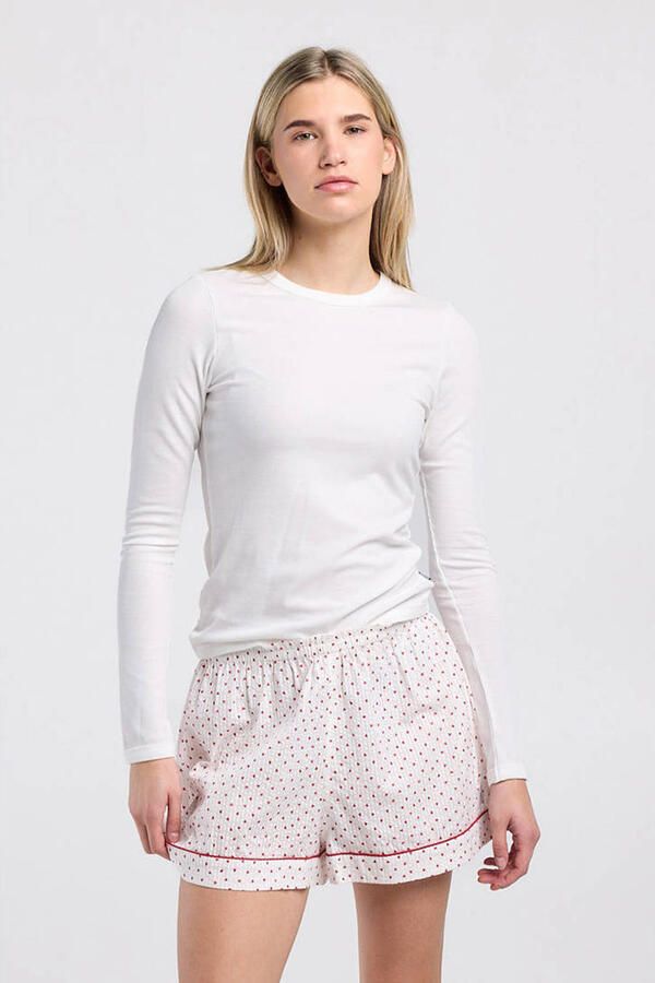 America Today pyjamashort Macie wit rood