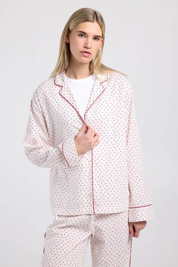 America Today pyjamatop Maeve wit rood
