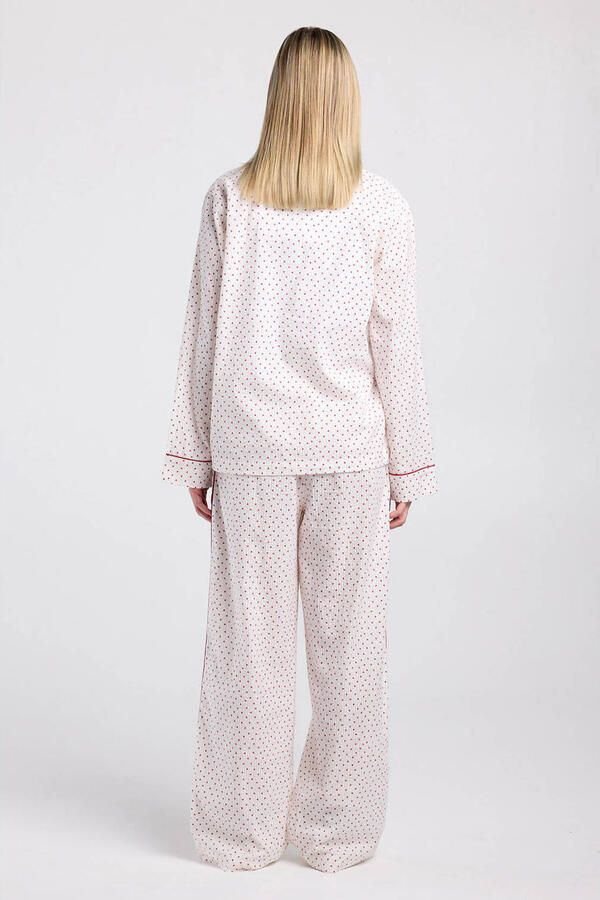 America Today pyjamatop Maeve wit rood - Foto 2