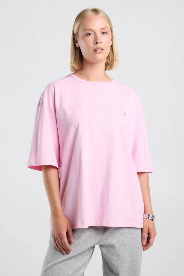 America Today rechtvallend T-shirt lichtroze