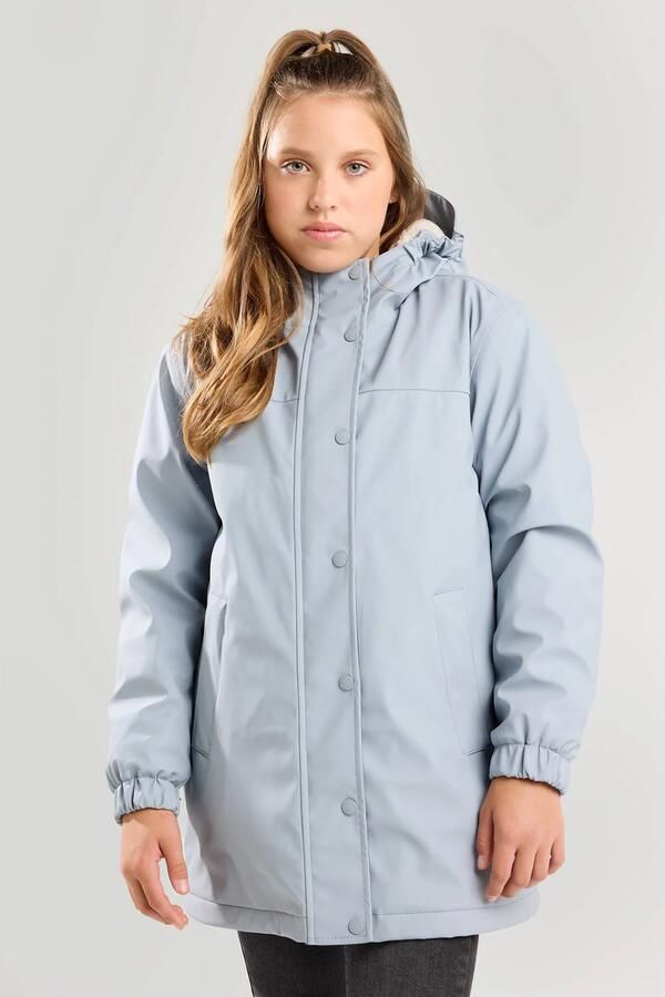 America Today regenjas babyblauw Meisjes Polyester Capuchon Effen 122 128 - Foto 2