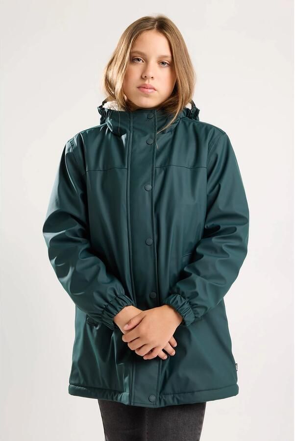 America Today regenjas groen Meisjes Polyester Capuchon Effen 122 128 - Foto 2