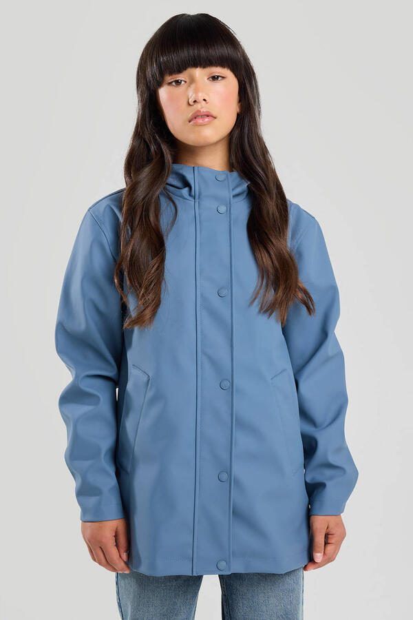 America Today regenjas blauw Meisjes Polyester Capuchon Effen 158 164 - Foto 2