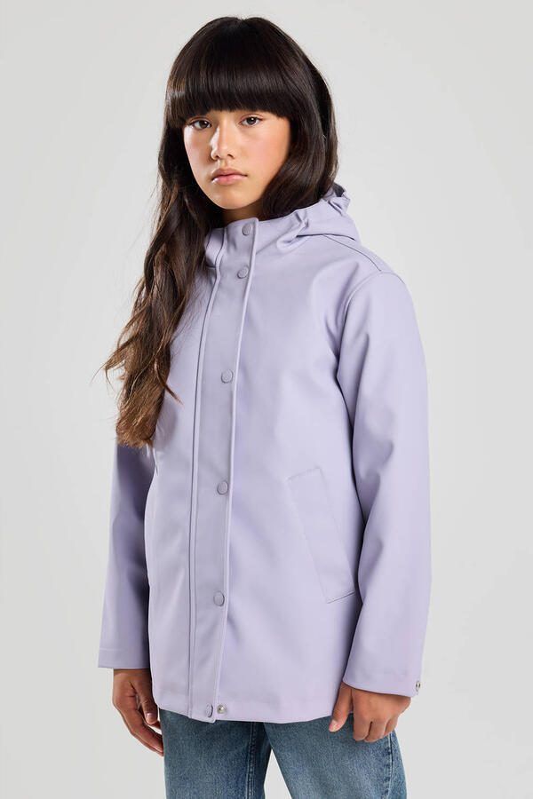 America Today regenjas lila Paars Meisjes Polyester Capuchon Effen 158 164 - Foto 2