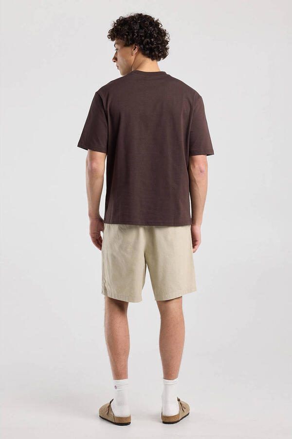 America Today regular casual short met linnen beige - Foto 3
