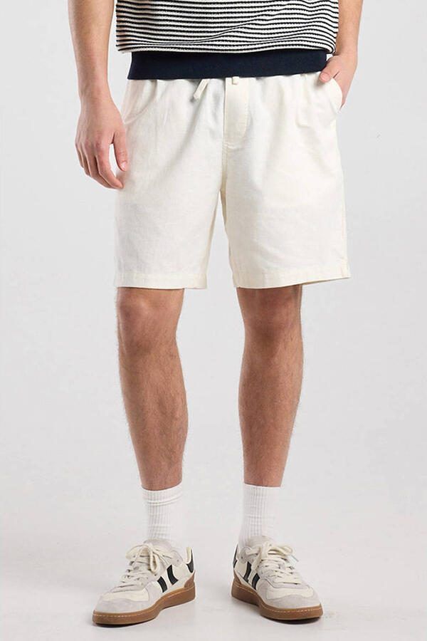 America Today regular casual short met linnen ecru