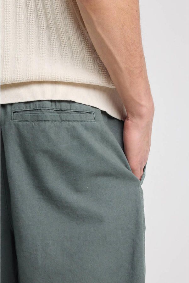 America Today regular casual short met linnen groen - Foto 2