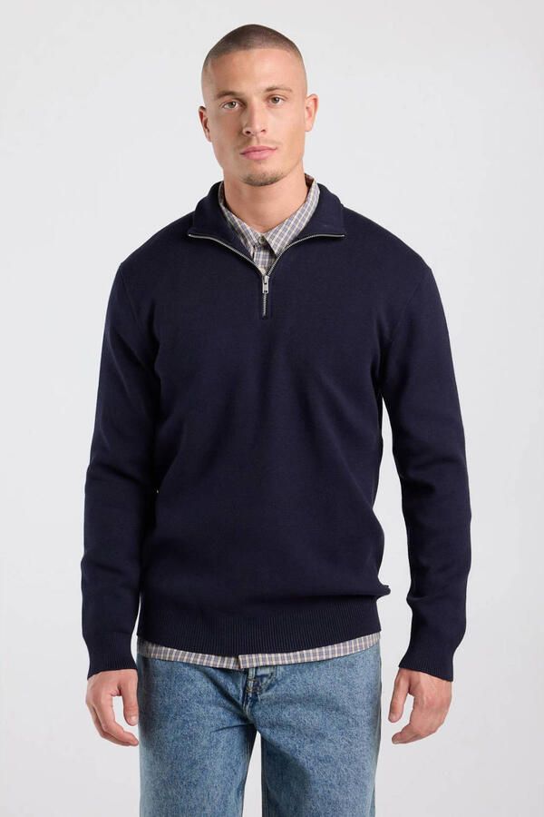 America Today regular fit gebreide trui donkerblauw