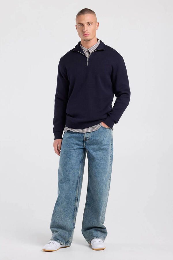 America Today regular fit gebreide trui donkerblauw - Foto 2