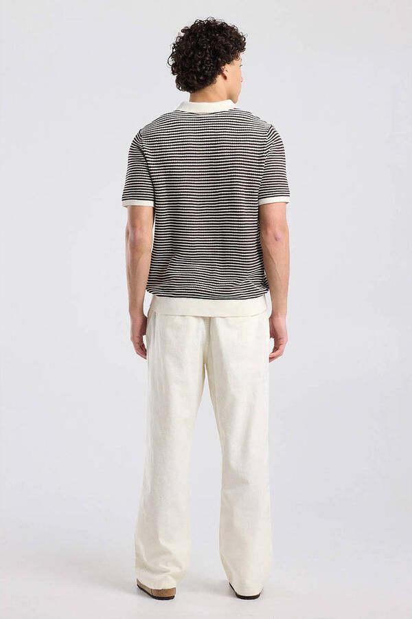 America Today regular fit gestreepte polo bruin wit - Foto 2