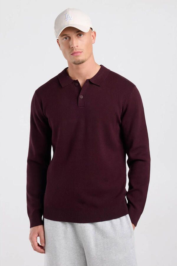 America Today regular fit polo bordeauxrood