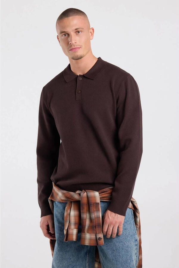 America Today regular fit polo bruin