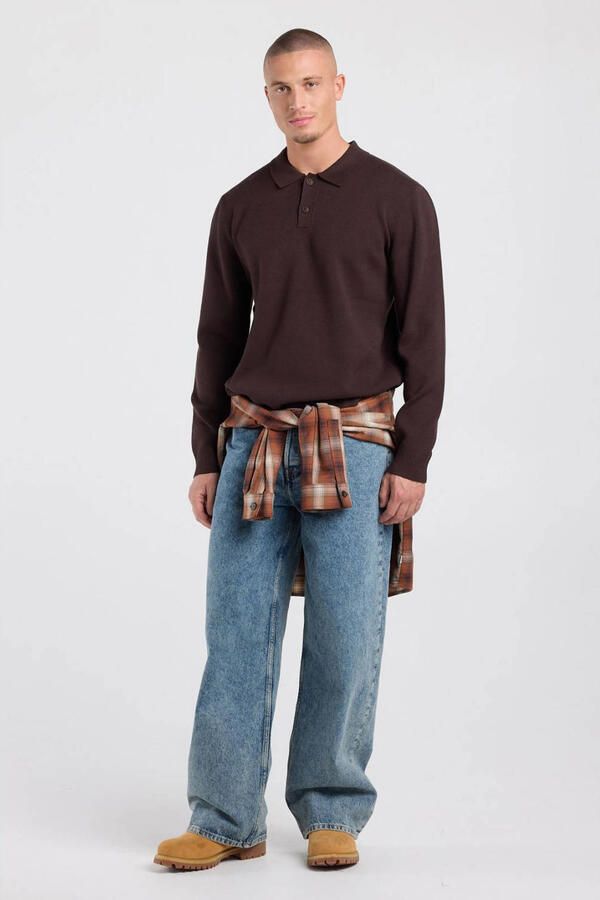 America Today regular fit polo bruin - Foto 3