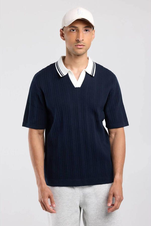 America Today regular fit polo donkerblauw