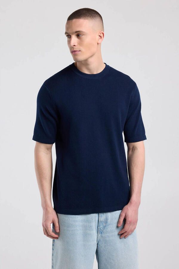 America Today regular fit T-shirt donkerblauw