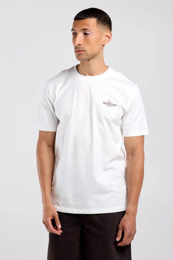 America Today regular fit T-shirt met backprint wit