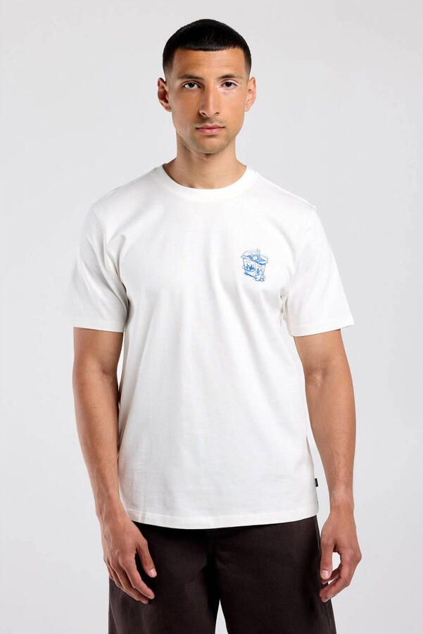 America Today regular fit T-shirt met backprint wit