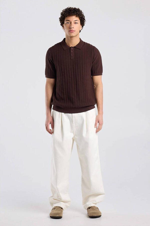 America Today regular polo gebreid bruin - Foto 2