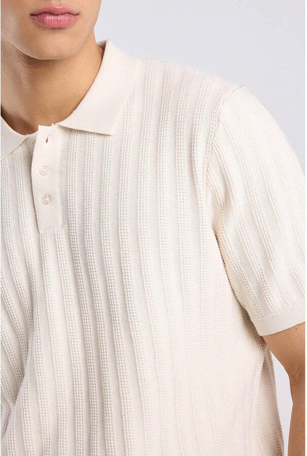 America Today regular polo gebreid wit - Foto 2