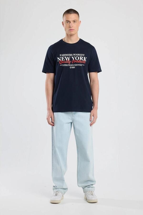 America Today regular T-shirt donkerblauw