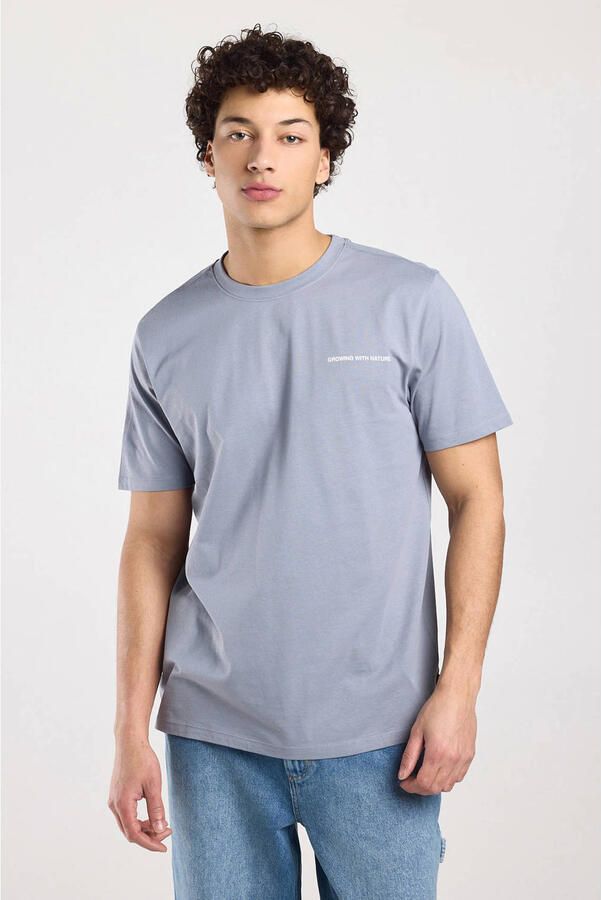 America Today regular T-shirt met backprint blauw