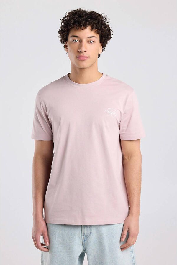 America Today regular T-shirt met backprint roze