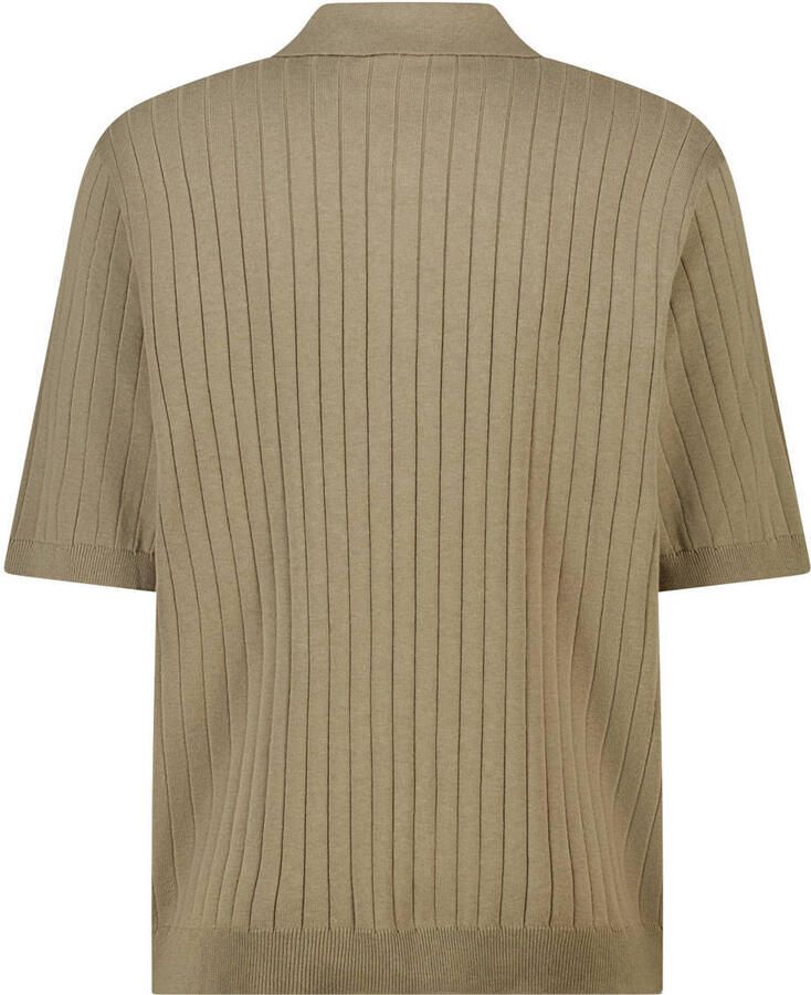America Today relaxed casual overhemd gebreid lichtbruin - Foto 2