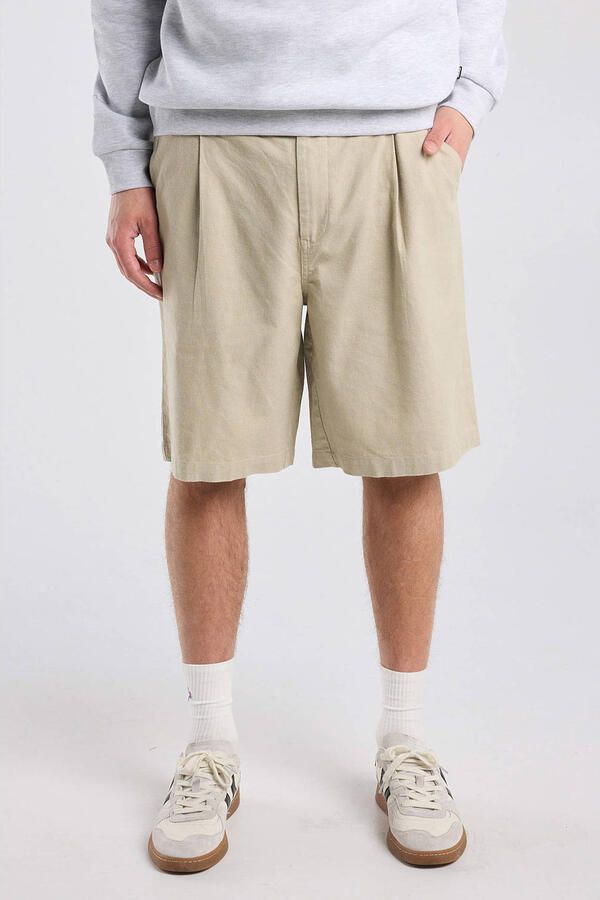 America Today relaxed casual short met linnen beige