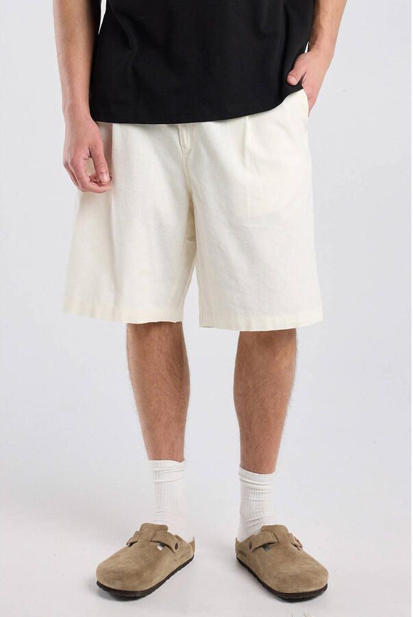 America Today relaxed casual short met linnen ecru