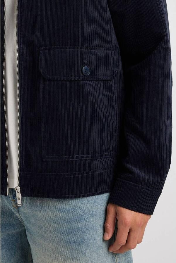 America Today relaxed fit corduroy overshirt donkerblauw