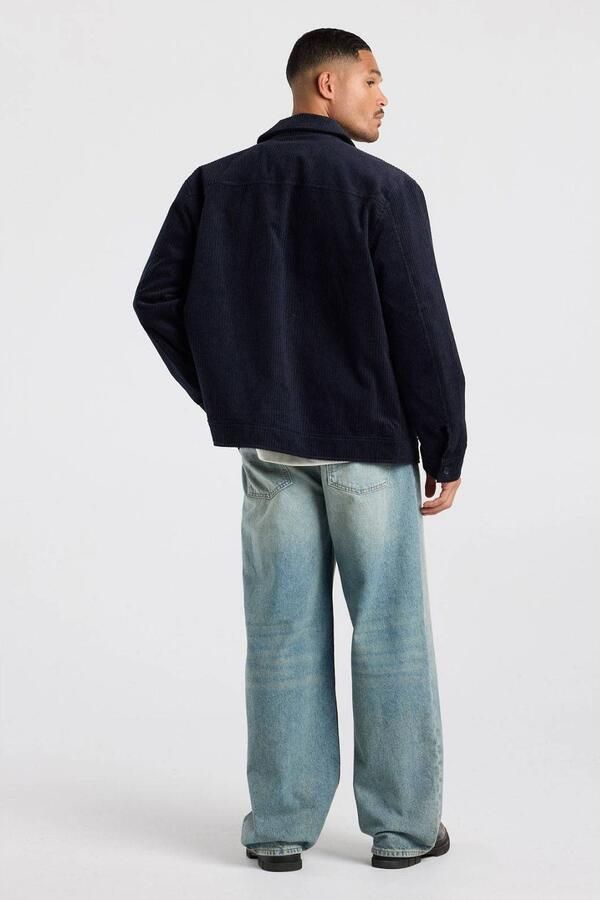 America Today relaxed fit corduroy overshirt donkerblauw - Foto 2