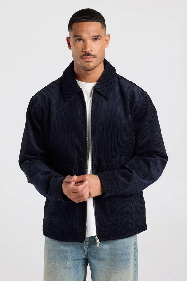 America Today relaxed fit corduroy overshirt donkerblauw - Foto 2