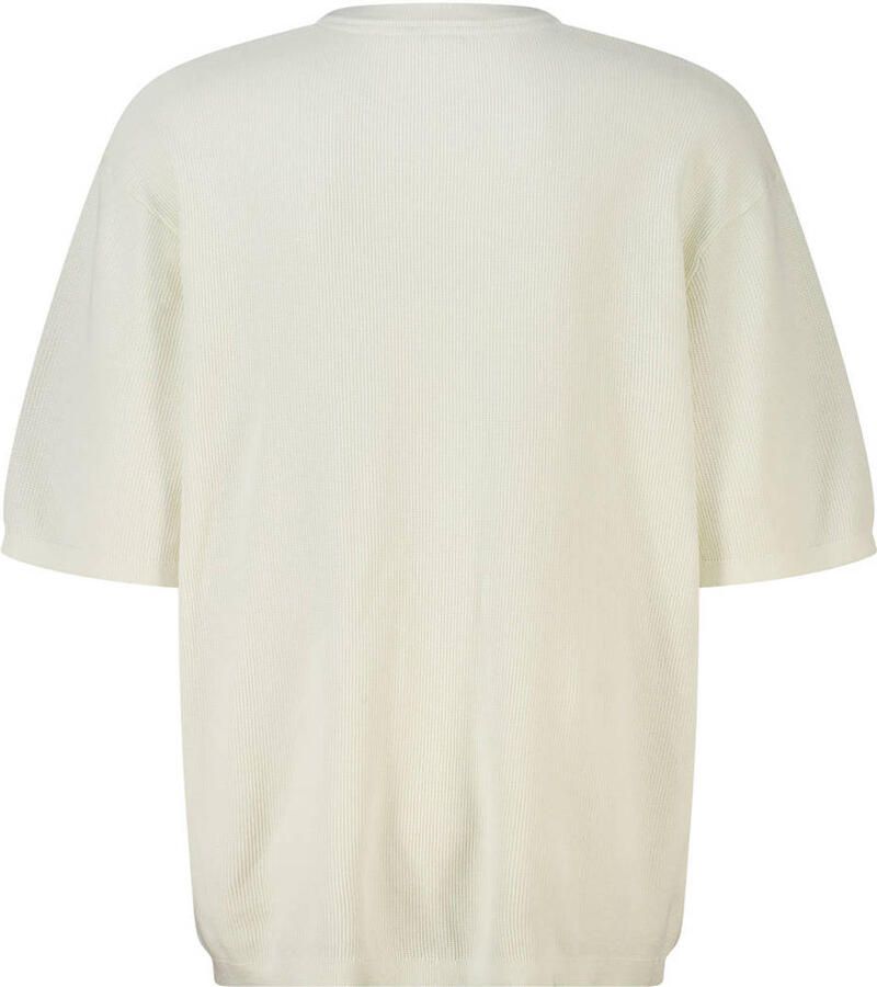 America Today relaxed fit gebreide T-shirt ecru - Foto 3