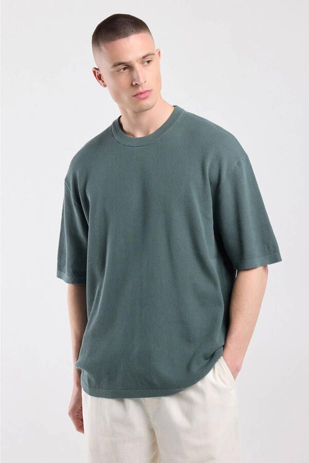 America Today relaxed fit gebreide T-shirt groen