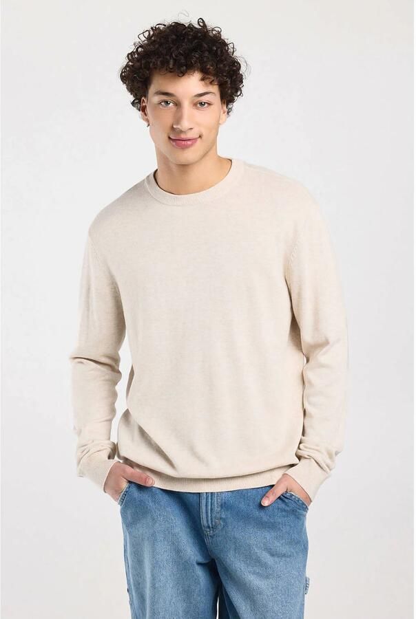 America Today relaxed fit gebreide trui beige