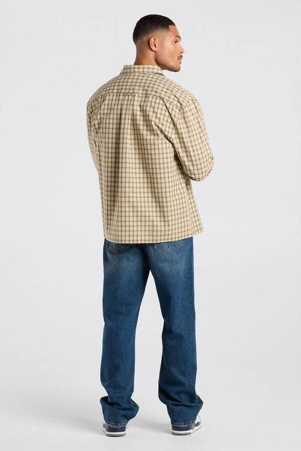 America Today relaxed fit geruit overhemd black beige - Foto 2