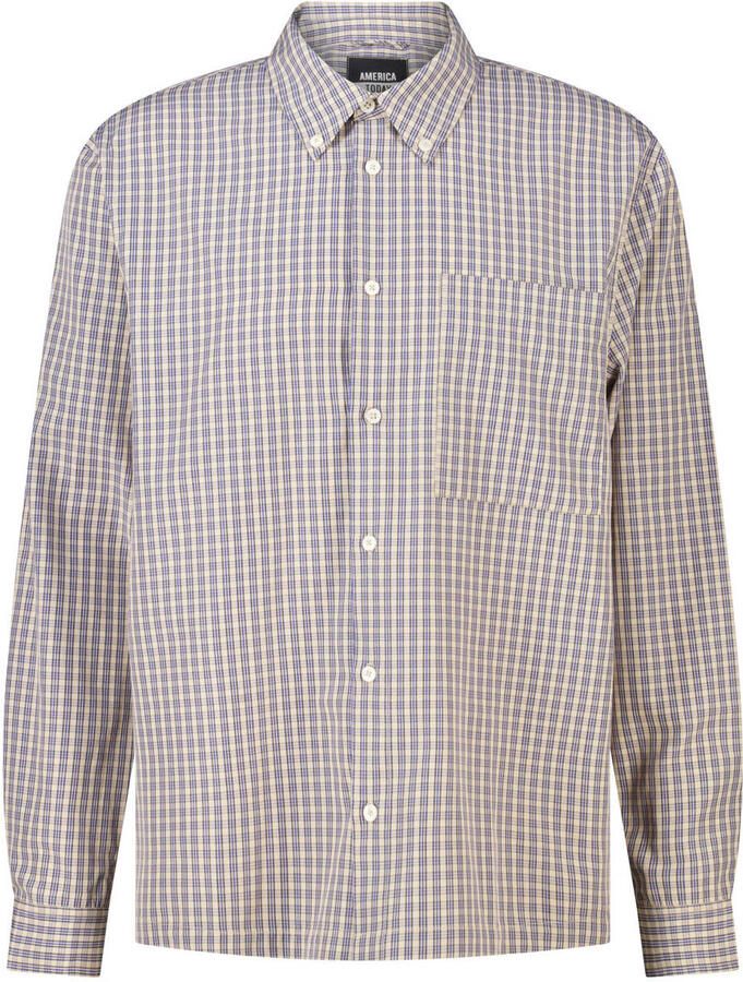 America Today relaxed fit geruit overhemd wit blauw