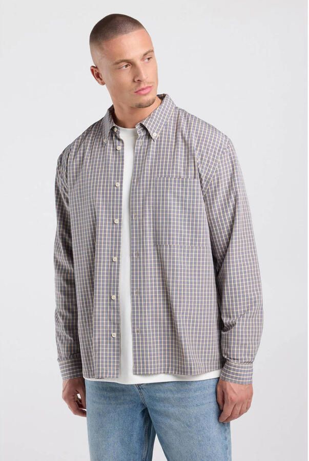America Today relaxed fit geruit overhemd wit blauw - Foto 2