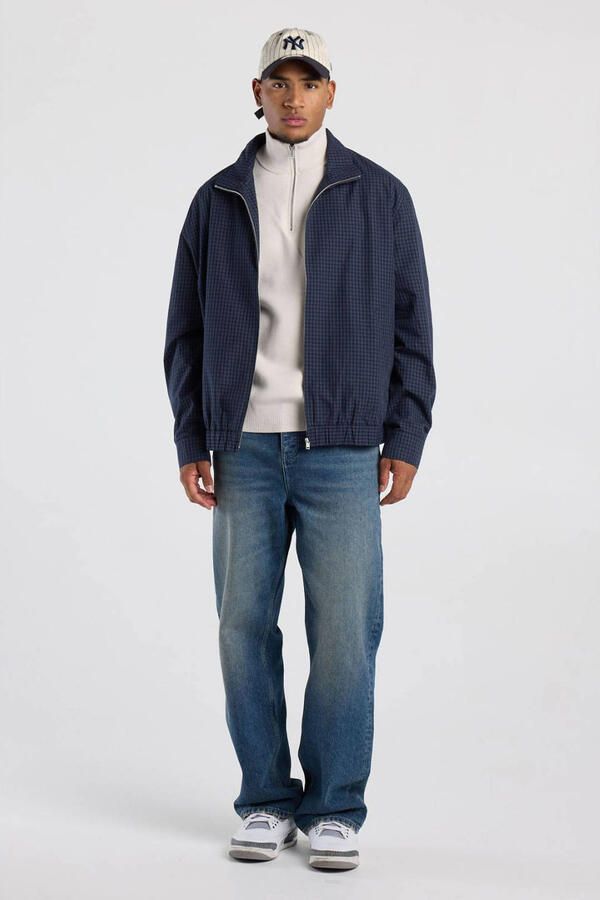America Today relaxed fit geruit overshirt donkerblauw grijs - Foto 3