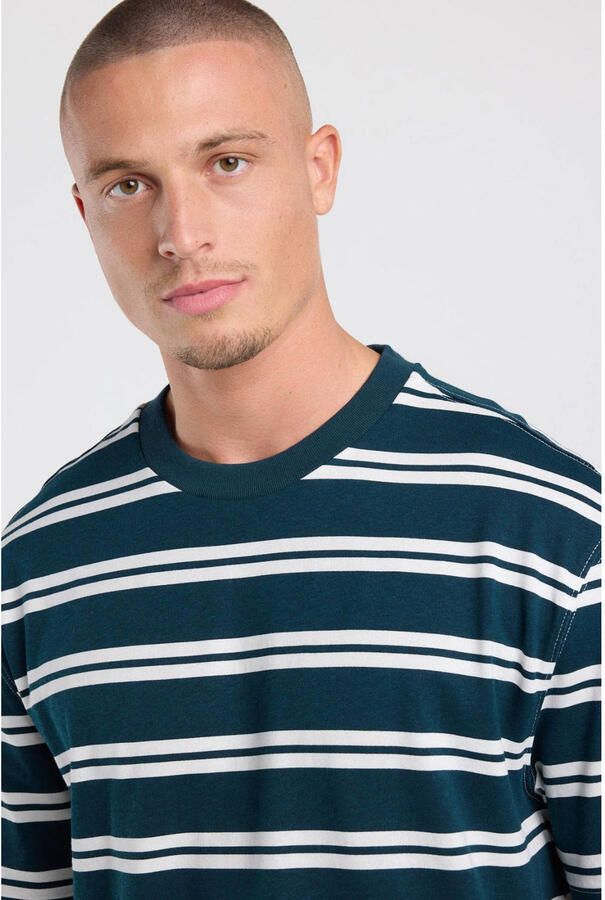 America Today relaxed fit gestreept T-shirt donkerblauw