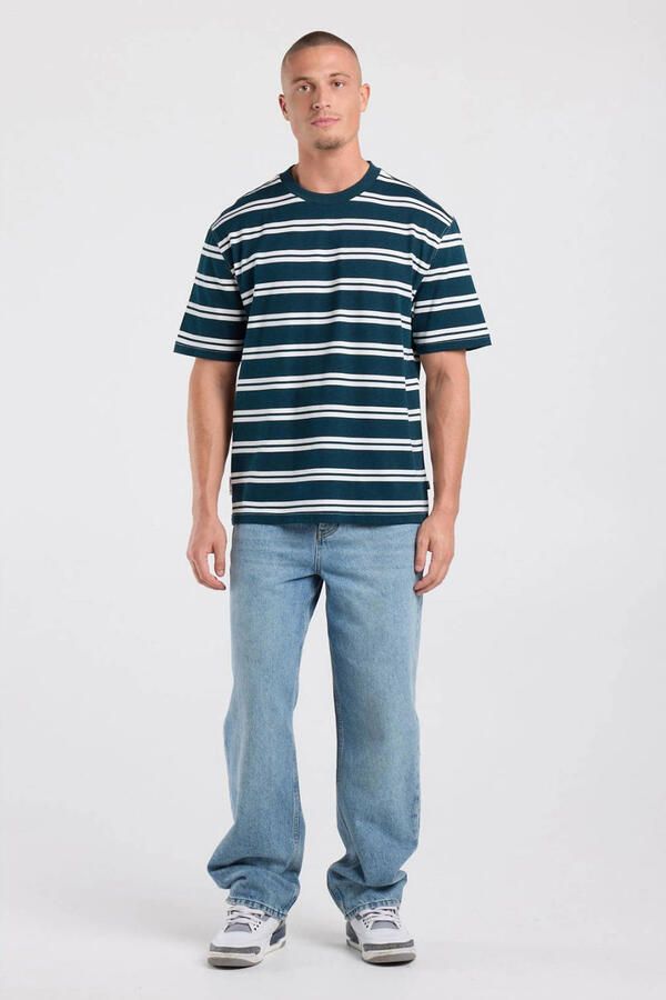 America Today relaxed fit gestreept T-shirt donkerblauw - Foto 3