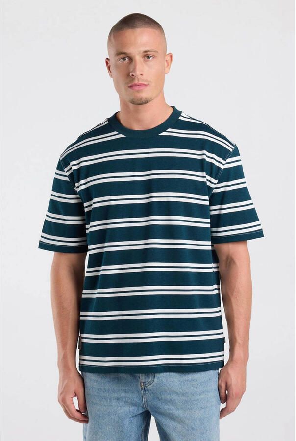America Today relaxed fit gestreept T-shirt donkerblauw - Foto 2