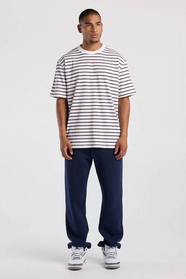 America Today relaxed fit gestreept T-shirt wit blauw - Foto 3