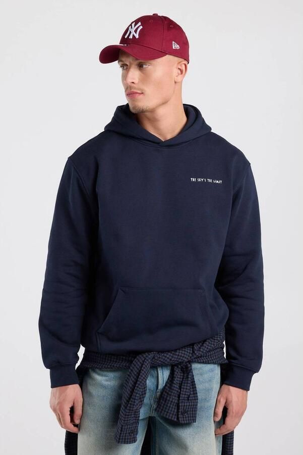 America Today relaxed fit hoodie met backprint donkerblauw