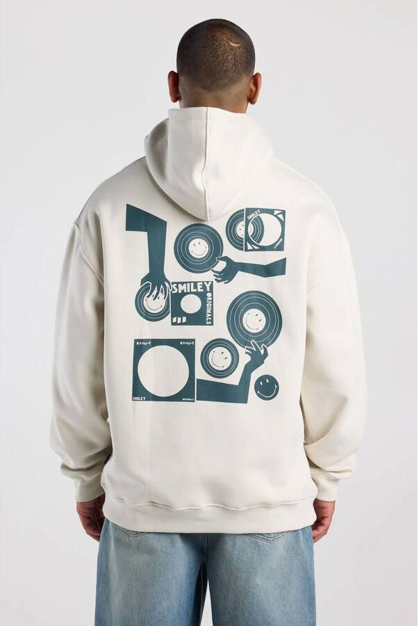 America Today relaxed fit hoodie met backprint ecru - Foto 3