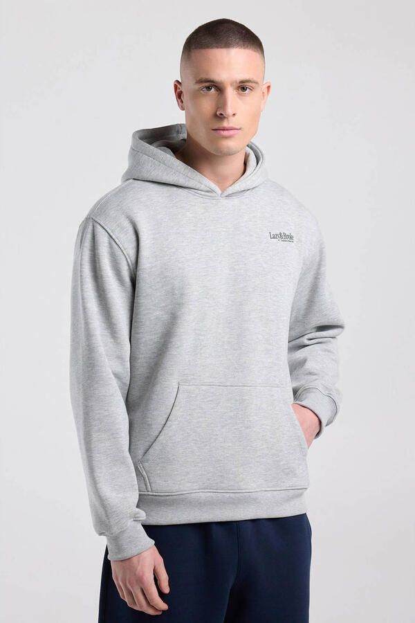 America Today relaxed fit hoodie met backprint lichtgrijs