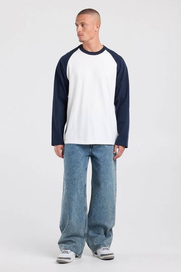 America Today relaxed fit longsleeve blauw - Foto 3