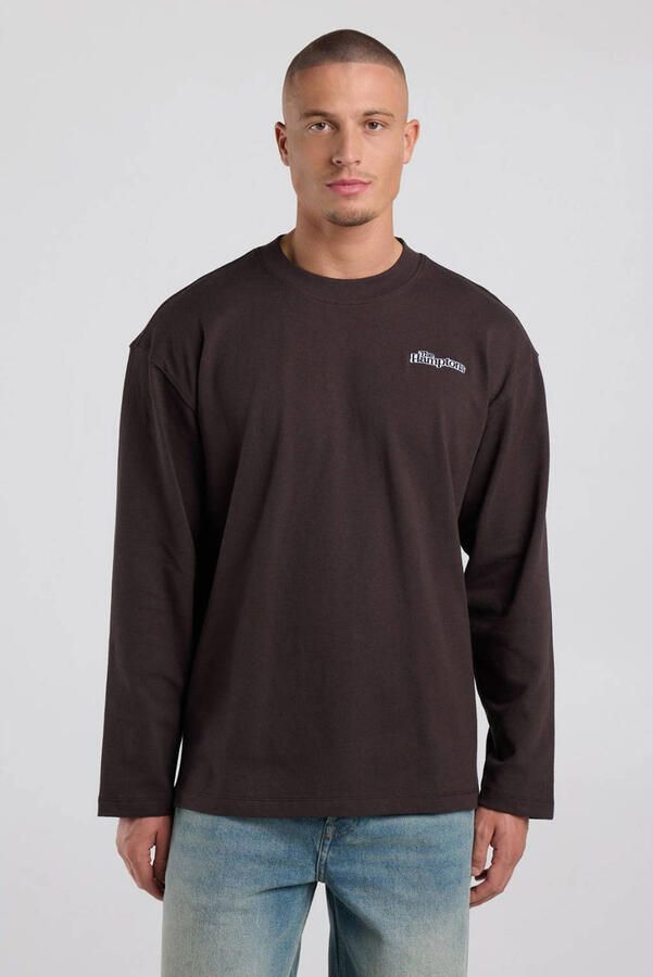 America Today relaxed fit longsleeve met backprint bruin